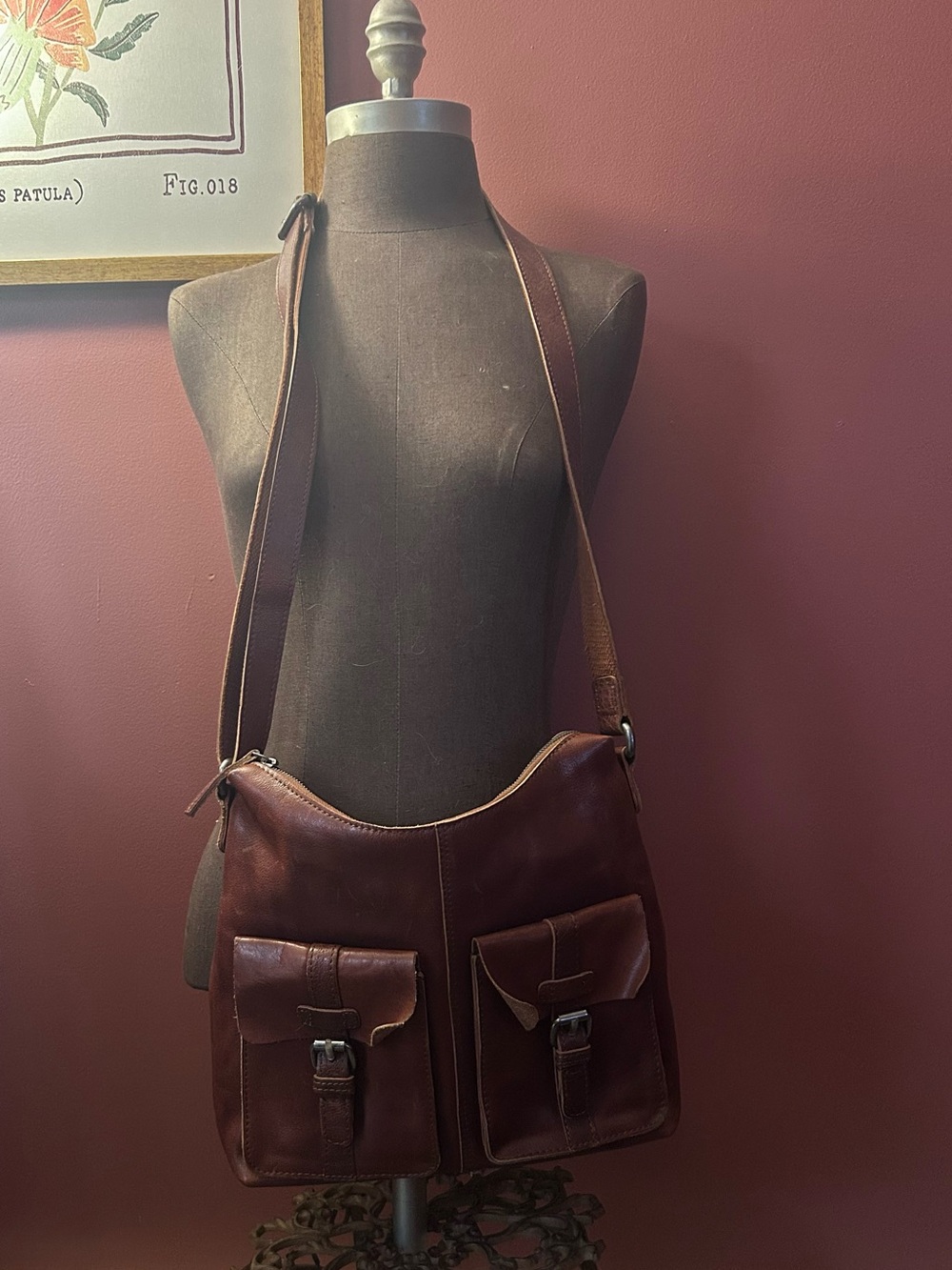 Spikes & Sparrow Leather Crossbody Shoulder Bag